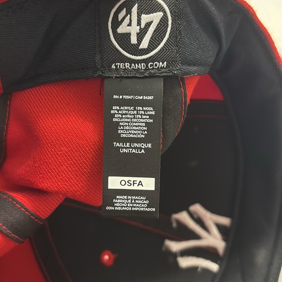 Red NY Logo Baseball Cap - Picture 5 of 8